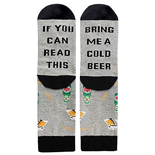 VJGOAL Unisex moda casual creativo divertido pie impresión de la letra calcetines calcetines de tubo medio(Un tamaño,Gris)