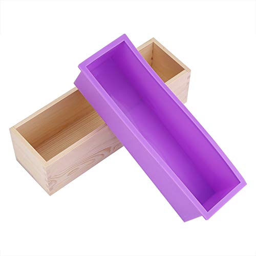 Vobor Jabón de Silicona Moldes-Rectangular Rectangular Jabón Molde Kit Caja de Madera Fabricante de la Torta Cortador Cortadora Cortadora Máquina de Hacer