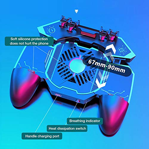 vogueyouth Controlador de Juegos móvil - AK88 Six Finger All-in-One Gamepad Mobile Gaming Trigger Joystick para Ancho 2.64-3.54 en teléfonos iOS Android