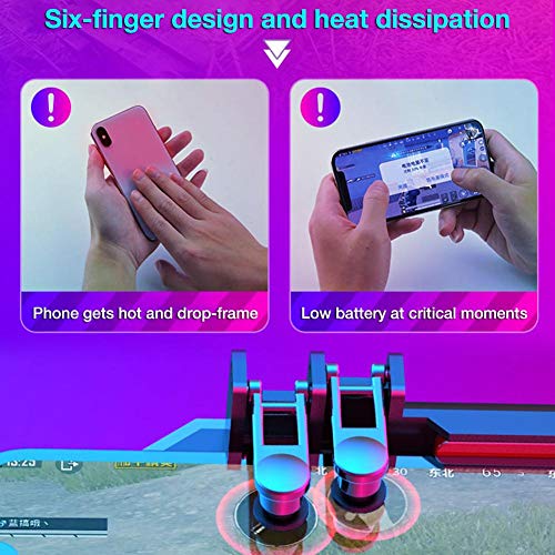 vogueyouth Controlador de Juegos móvil - AK88 Six Finger All-in-One Gamepad Mobile Gaming Trigger Joystick para Ancho 2.64-3.54 en teléfonos iOS Android