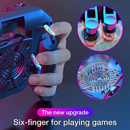 vogueyouth Controlador de Juegos móvil - AK88 Six Finger All-in-One Gamepad Mobile Gaming Trigger Joystick para Ancho 2.64-3.54 en teléfonos iOS Android