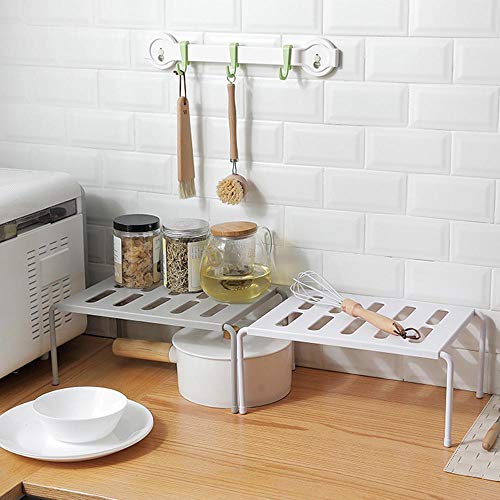 Volwco Estante expandible para Armario, retráctil, multifunción, para Almacenamiento de Cocina, baño, Almacenamiento de Maquillaje, Escritorio, diseño de Rejilla, Puede drenar