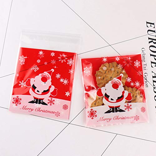 Voqeen Bolsas de Regalo de Celofán Navideñas Bolsas de Envoltura Resellables Bolsitas Joyas Pequeñas y Dulces Bolsas de Plástico OPP de Regalo para Fiestas de Niños