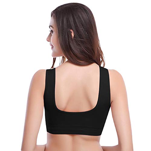 Voqeen Sujetador sin Costuras de Encaje para Mujer Bralette Acolchado con Tirantes Anchos Bandeau Camisola Comfort Emulsión elásticos Sujetador Deportivo de Encaje para Mujer y niñas