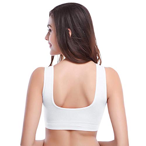 Voqeen Sujetador sin Costuras de Encaje para Mujer Bralette Acolchado con Tirantes Anchos Bandeau Camisola Comfort Emulsión elásticos Sujetador Deportivo de Encaje para Mujer y niñas