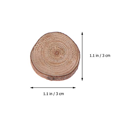 VORCOOL Discos de Madera Redondos Rebanadas de Madera Troncos de Madera Rodajas de Madera para Manualidades DIY Artesanía (100pcs 1.5-3CM)