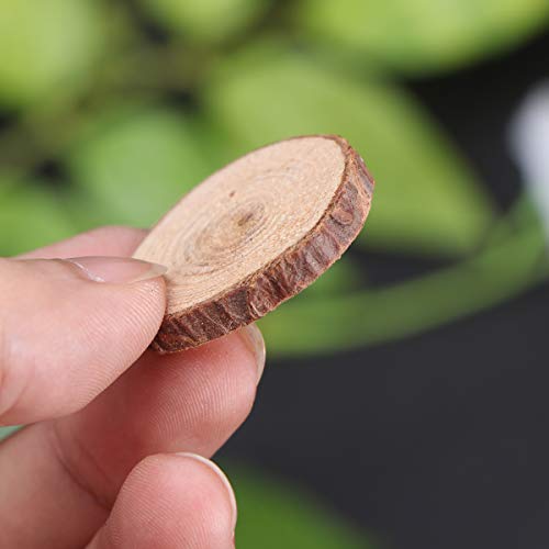 VORCOOL Discos de Madera Redondos Rebanadas de Madera Troncos de Madera Rodajas de Madera para Manualidades DIY Artesanía (100pcs 1.5-3CM)