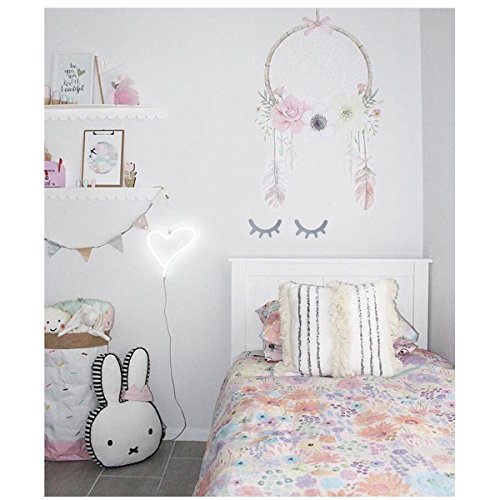 VORCOOL Sleepy Eyes Eyelash madera etiqueta de la pared Kids Children Room Decor dormitorio fondo 1 par (gris)