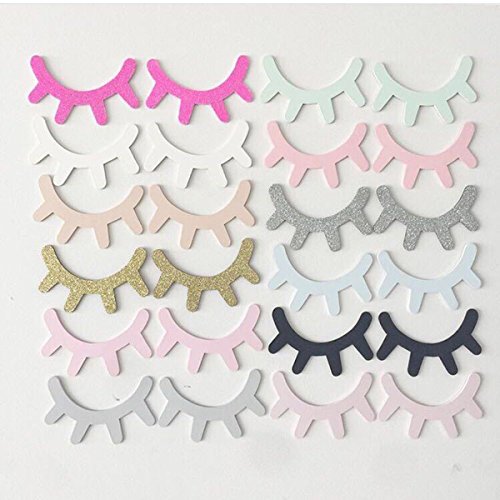 VORCOOL Sleepy Eyes Eyelash madera etiqueta de la pared Kids Children Room Decor dormitorio fondo 1 par (negro)