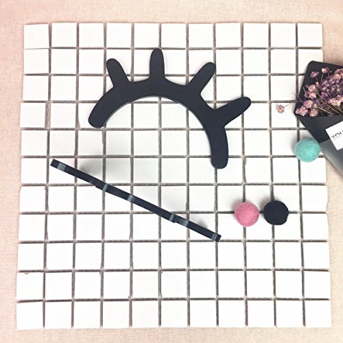VORCOOL Sleepy Eyes Eyelash madera etiqueta de la pared Kids Children Room Decor dormitorio fondo 1 par (negro)