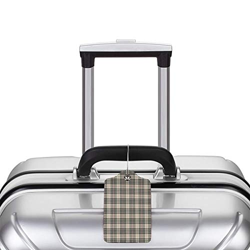 VORMOR Etiquetas para Equipaje,Vintage Tartan British Heráldica Imprimir,2 Piezas Etiquetas de Equipaje de Viaje Etiquetas de Identificación de la Maleta para Maletas,Mochila