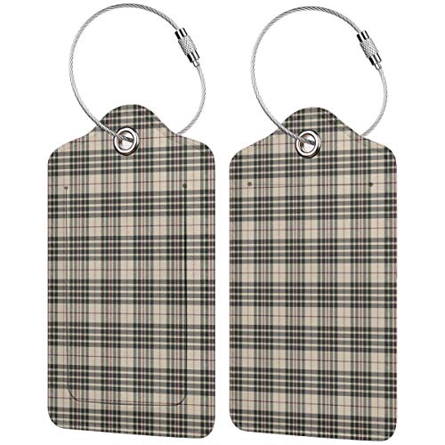 VORMOR Etiquetas para Equipaje,Vintage Tartan British Heráldica Imprimir,2 Piezas Etiquetas de Equipaje de Viaje Etiquetas de Identificación de la Maleta para Maletas,Mochila