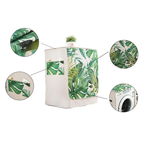 VOSAREA Funda de protección para lavadora Carga Delantera Lavadora Secadora Impermeable (Diseño de hojas de palmera tropical)