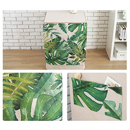 VOSAREA Funda de protección para lavadora Carga Delantera Lavadora Secadora Impermeable (Diseño de hojas de palmera tropical)