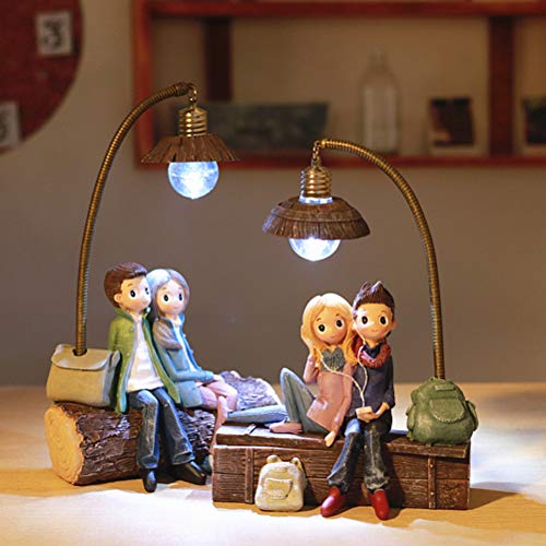 VOSAREA - Mini lámpara de salón o dormitorio, decoración artesanal, regalo para los amantes de la casa, día de San Valentín (D)