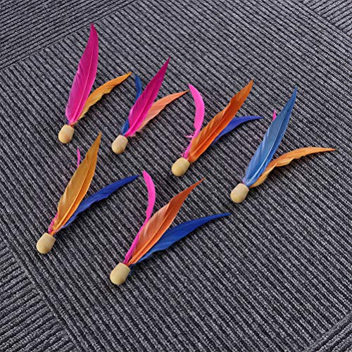 Vosarea Raqueta de bádminton para Playa, Tiro al Aire Libre, Juego de Raqueta para Adultos, niños, Juego Familiar, bádminton, Tenis, pingpong (5 Bombillas, 5 Bolas de Rebote, Color Aleatorio)