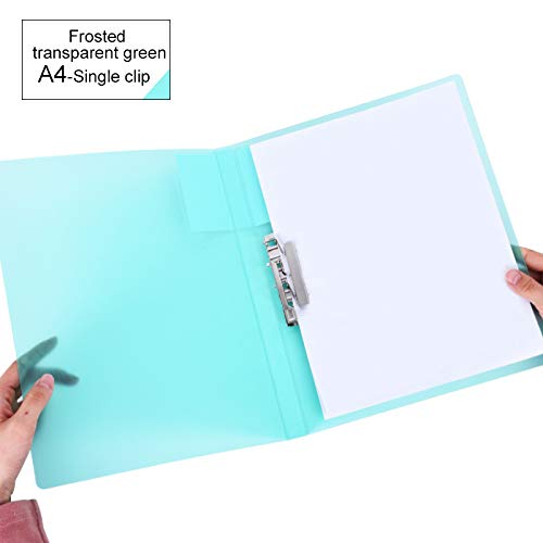 Vovofi - Carpeta de archivadores con abrazadera A4, 5 unidades, transparente, color caramelo, color verde