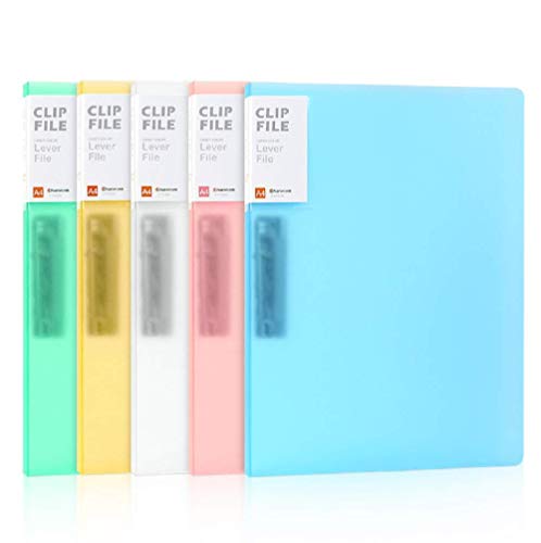 Vovofi - Carpeta de archivadores con abrazadera A4, 5 unidades, transparente, color caramelo, color verde