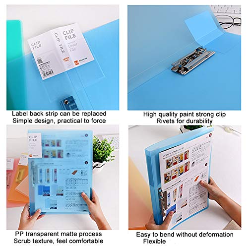 Vovofi - Carpeta de archivadores con abrazadera A4, 5 unidades, transparente, color caramelo, color verde