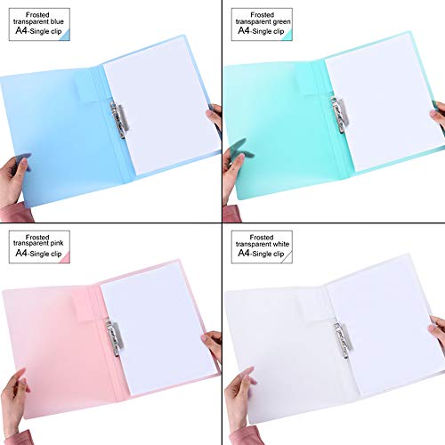 Vovofi - Carpeta de archivadores con abrazadera A4, 5 unidades, transparente, color caramelo, color verde
