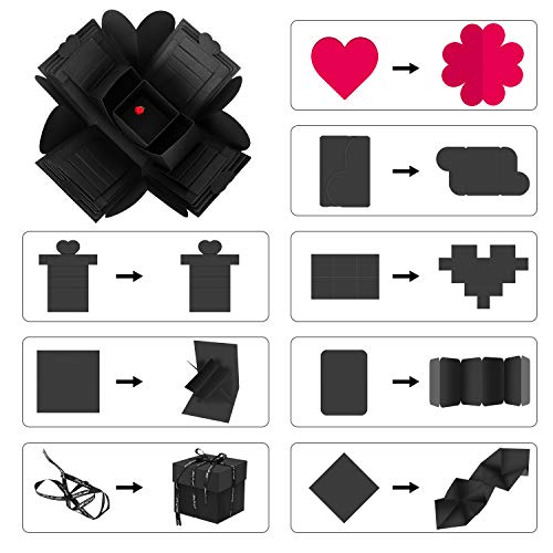 VPCOK Explosion Box, DIY Álbum de Fotos, Caja de Regalo para Cumpleaños Día de San Valentín Aniversario Navidad, Caja de Fotos, Creativa Explosión Caja