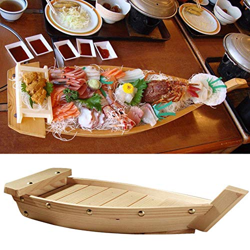 vrsupin0 Madera Suchi Barco, Japonés Suchi Barco Sashimi Bandeja Creativo Barco Forma Madera Vajilla para Restaurante, Catering Evento, Familia Fiesta - como Imagen Show, Large