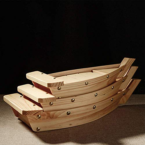 vrsupin0 Madera Suchi Barco, Japonés Suchi Barco Sashimi Bandeja Creativo Barco Forma Madera Vajilla para Restaurante, Catering Evento, Familia Fiesta - como Imagen Show, Large
