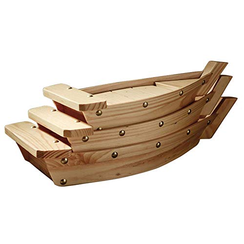 vrsupin0 Madera Suchi Barco, Japonés Suchi Barco Sashimi Bandeja Creativo Barco Forma Madera Vajilla para Restaurante, Catering Evento, Familia Fiesta - como Imagen Show, Large
