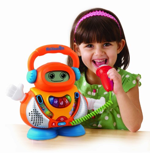 VTech-80-108022 Kidikaraoke Karaoke interactivo para aprender las canciones más populares, pantalla LCD, transforma tu voz de 4 formas distintas, versión española, color surtido, 18m+ (80-108022)