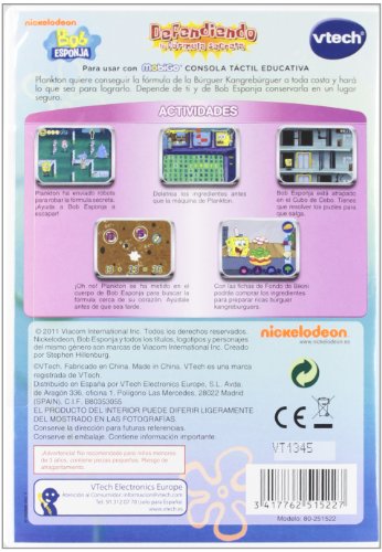VTech - Bob Esponja, Defendiendo la fórmula Secreta, Juego Educativo en Soporte físico para MobiGo (80-251522)