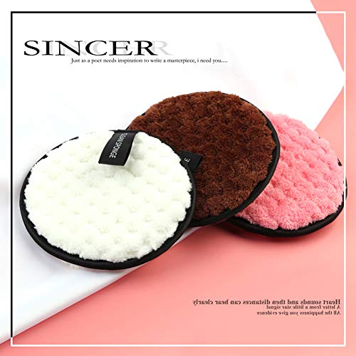 Vtrem 3Pcs Almohadillas De Limpieza Lavables Algodón Esponja Lavable Toallitas De Limpieza Facial Paño De Lavado Cuidado De La Piel Reutilizable