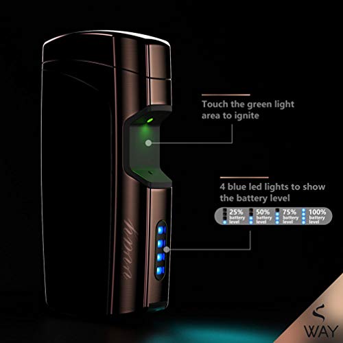 VVAY Mechero Electrico Doble Arco USB Recargable, Encendedor Electronico Plasma, Antiviento (Negro)