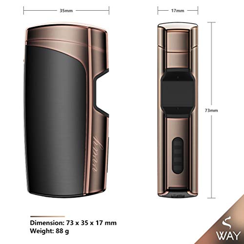 VVAY Mechero Electrico Doble Arco USB Recargable, Encendedor Electronico Plasma, Antiviento (Negro)