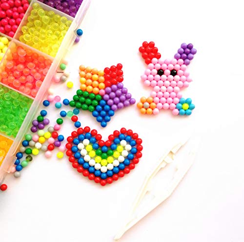 vytung Abalorios Cuentas de Agua 3600 Perlas 24 Colors(6 Brillar en Oscuridad) Niños Craft Kits (24 Colors Pack)