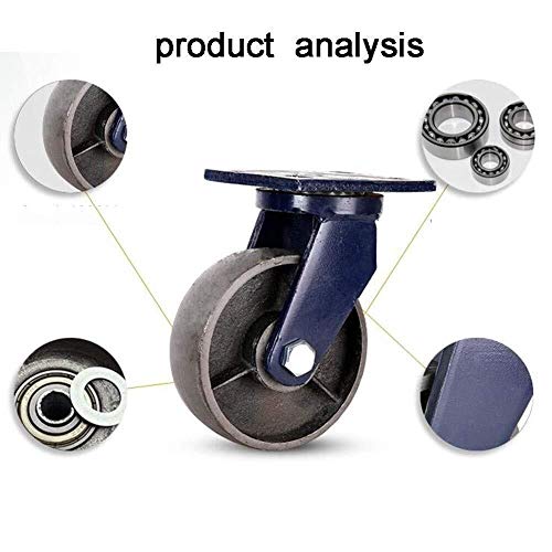 W-h-e-e-l-s 4/5/6/8/10 Pulgadas Universal Ruedas, Resistencia al Desgaste de la Rueda Industrial Resistencia a Altas temperaturas (Color : 4 Inch, Size : Directional)