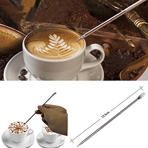 W4G Store - Agujas de arte para café - Herramienta profesional para dar forma a un hermoso patrón de café máquina de café expreso, cafetería, hogar, utensilios de cocina - 1 unidad