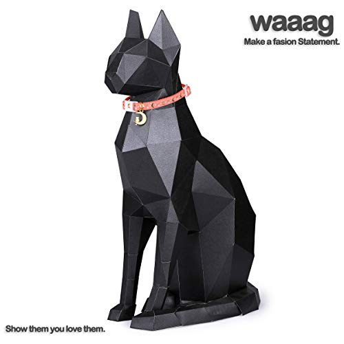 Waaag Collar para mascotas de color dorado con estrellas y lunas, de liberación rápida, brilla en la oscuridad (tamaño estándar, cuello de 9 a 38 cm, color rosa coral)