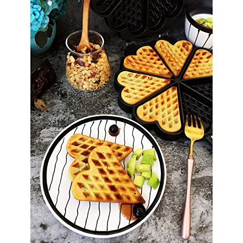Waffle Maker Belga,Waflera Huevo,Molde De Galletas Diy Molde Pastel De Doble Cara De Ciruela,DiseñO Hueco,Calor MáS Uniforme,¡Para Gofres En Forma De CorazóN,Desayuno,Deliciosos Pasteles