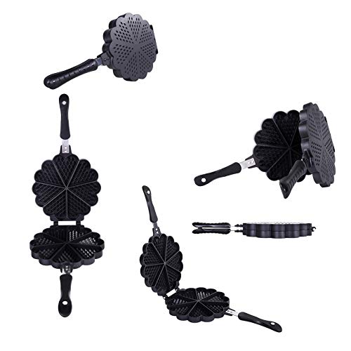 Waffle Maker Belga,Waflera Huevo,Molde De Galletas Diy Molde Pastel De Doble Cara De Ciruela,DiseñO Hueco,Calor MáS Uniforme,¡Para Gofres En Forma De CorazóN,Desayuno,Deliciosos Pasteles