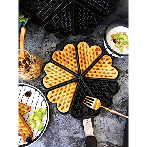 Waffle Maker Belga,Waflera Huevo,Molde De Galletas Diy Molde Pastel De Doble Cara De Ciruela,DiseñO Hueco,Calor MáS Uniforme,¡Para Gofres En Forma De CorazóN,Desayuno,Deliciosos Pasteles