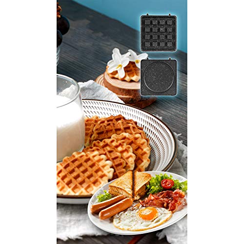Waflera Electrica,MáQuina De Desayuno Sandwich Multifuncional Mango Anti Escaldado Humanizado Puede Hacer Rosquillas, Crepes, Pasteles, MáQuinas De Panini,Pink-5baking-trays