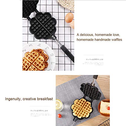 Waflera Huevo,Waffle Maker Belga,Molde De Galletas Diy Creativo DiseñO Hueco,Calor MáS Uniforme,Asa ErgonóMica De Confort ¡Para Gofres En Forma De CorazóN,Desayuno,Deliciosos Pasteles