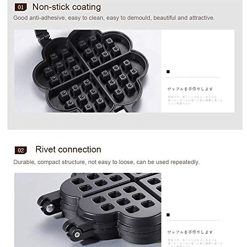 Waflera Huevo,Waffle Maker Belga,Molde De Galletas Diy Creativo DiseñO Hueco,Calor MáS Uniforme,Asa ErgonóMica De Confort ¡Para Gofres En Forma De CorazóN,Desayuno,Deliciosos Pasteles
