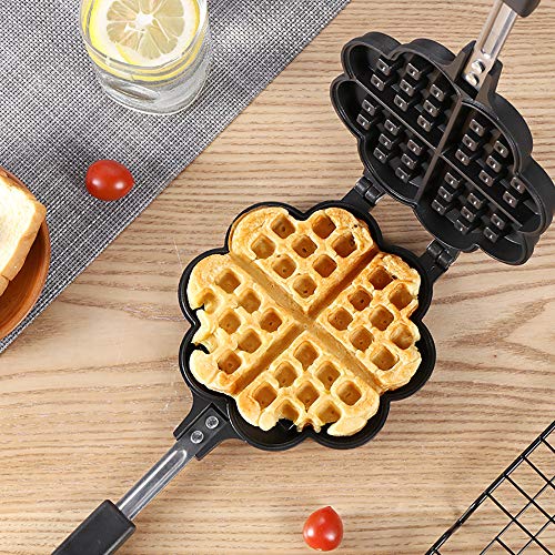 Waflera Huevo,Waffle Maker Belga,Molde De Galletas Diy Creativo DiseñO Hueco,Calor MáS Uniforme,Asa ErgonóMica De Confort ¡Para Gofres En Forma De CorazóN,Desayuno,Deliciosos Pasteles