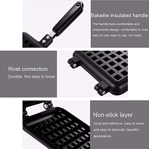 Waflera Profesional,Waflera Antiadherente,Molde Para Hornear Pasteles Molde De Galletas Diy,Molde De Pastel De Doble Cara De Ciruela Para Gofres En Forma CorazóN,Desayuno, Deliciosos Pasteles,Double