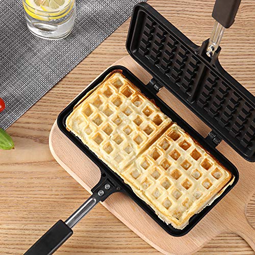 Waflera Profesional,Waflera Antiadherente,Molde Para Hornear Pasteles Molde De Galletas Diy,Molde De Pastel De Doble Cara De Ciruela Para Gofres En Forma CorazóN,Desayuno, Deliciosos Pasteles,Double