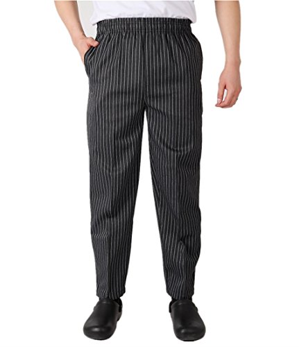 WAIWAIZUI Trabaja Pantalones de Cocinero Negro