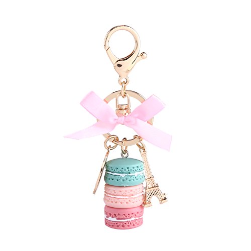 Walfront Llavero Macaron Colorido Anillo de Llave de Torre Eiffel para Bolso Monedero Decoración de Coche para Niños Regalo de Cumpleaños Navidad(Verde)