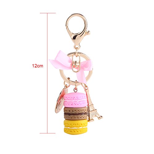 Walfront Llavero Macaron Colorido Anillo de Llave de Torre Eiffel para Bolso Monedero Decoración de Coche para Niños Regalo de Cumpleaños Navidad(Verde)