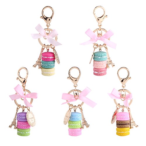 Walfront Llavero Macaron Colorido Anillo de Llave de Torre Eiffel para Bolso Monedero Decoración de Coche para Niños Regalo de Cumpleaños Navidad(Verde)